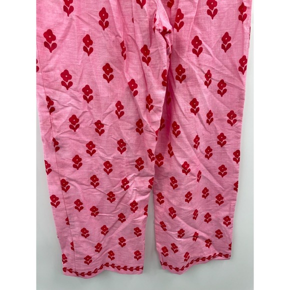 NWT Zara Pajama Pants Girls 9-10 Years Pink/Red Floral Straight Leg Pockets - Picture 8 of 13